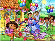 Dora Jigsaw Puzzle online game for kids featuring Dora the Explorer and Boots