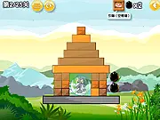 Bomb Tom free online game screenshot showing Jerry placing a bomb near Tom the cat for an explosive physics puzzle