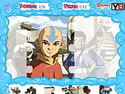 The Last Airbender Jigsaw puzzle game featuring Aang and other characters from the Avatar series
