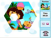 Play Dora Crazy Puzzle free online sliding tile game with Dora the Explorer