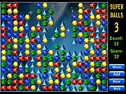 Play Super Balls 3 free online match-3 puzzle game with colorful falling diamonds