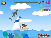 CarnivalShark free online action game where a hungry shark eats everything to stay airborne and reach the carnival