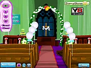 Wedding Bells Decoration free online game screenshot of a decorated wedding venue