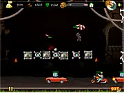 Screenshot of Defend The Brain tower defense game, weapons firing at zombie enemies, strategy game play free online