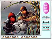 Fabulous Ducks Hidden Numbers free online game screenshot showing an image of cartoon ducks with various numbers cleverly concealed in the background