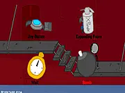 Stickman character attempting to infiltrate a giant airship with multiple tools, free online adventure game