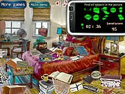 Irea's Birthday Hidden Objects free online game, cleanup after an office party, searching for hidden items in the room, hidden object puzzle