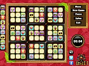 Screenshot of the Super Hero Symbols Sudoku game grid filled with various colorful superhero-themed emblems.