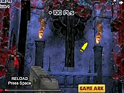 Screenshot of the Demon OverKill FPS game showing the player's weapon aimed at multiple incoming red and black demon enemies.