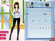 Play Magic Mall Day Dressup free online fashion game, style Linda in fancy jumpsuits, skinny jeans, and elegant sundresses for the mall