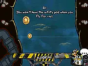 Sewer Escape 2 free online puzzle game art featuring a cartoon radioactive hamster and a sophisticated laboratory inside a dark sewer tunnel