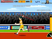 Free online game screenshot of an athlete throwing a javelin in the Olympic Javelin Throw sports game.