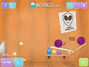 Two cartoon chewing gum characters flying through a colorful environment in the game Fly Away, looking for treasure