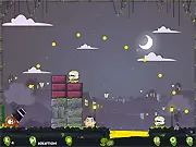 The game screen of Weido showing a cannon firing at alien invaders, with a friendly correspondent floating nearby