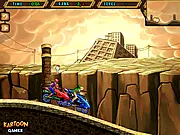 Spiderman Hills Racers free online game featuring Spiderman racing a vehicle over treacherous, uneven terrain and hilly courses against his enemies