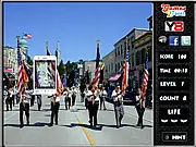 Happy 4th of July Find the Flags free online hidden objects game featuring patriotic imagery, fireworks, and many hidden American flags