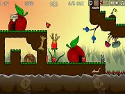 Dibbles Pro Pack gameplay screenshot showing small creatures walking towards an obstacle, requiring a strategic command to be issued, free online puzzle game