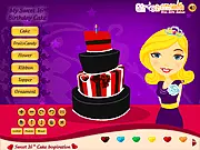Sweet 16th Birthday Cake free online decorating game design