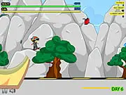 Screenshot of Rocket Skateboard online launch game, skater flying high over ramps and power-ups, play free on PlayArcadeHub