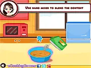 Gameplay screenshot of Brownie Ice Cream Sandwiches, showing a plate with a finished chocolate brownie ice cream dessert