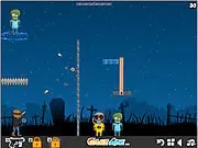 Bounzy 2 free online game screenshot, zombie shooter with bouncing bullets, play arcade game on PlayArcadeHub