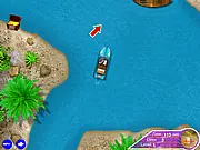 Motor Boat Parking free online game, driving and maneuvering boats in marina, free simulation arcade game