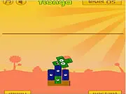 A high, colorful, and unstable tower built with rectangular blocks in the physics stacking game Stackerix