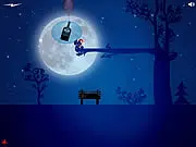 Pyjaman, a superhero boy in pajamas, using a mouse to solve a colorful dreamscape puzzle in the online game
