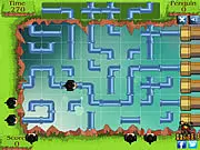Penguin Pipe Maze free online puzzle game connect pipes brain game