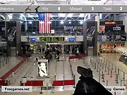 Ultimate Strike Down Training game screenshot, targeting crosshairs on an enemy target, free online shooting game