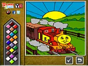 Thomas the Tank Engine online coloring free art game on PlayArcadeHub