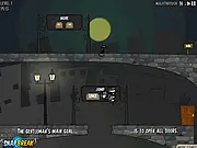 The Gentleman game character using an umbrella to navigate platformer levels