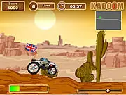 Screenshot of Mini Car Racer online game, showing a small car performing a mid-air stunt over a ramp on a colorful race track