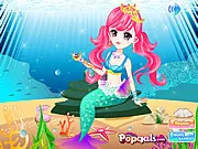 Tender Mermaid Princess dress up game, cute little mermaid princess online makeover, free ocean fashion game PlayArcadeHub