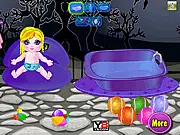 Dracubaby Bath free online game, little monster baby care, wash and dress up game for girls, play Dracubaby Bath on PlayArcadeHub