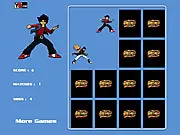 Redakai Memory free online game, Ky Stax character, matching pairs of Redakai monster cards, brain training game