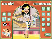 Cleopatra Dress Up game online, ancient Egyptian Queen with royal jewelry and golden clothes