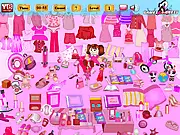 Rose Room Hidden Objects free online game screenshot showing a luxuriously decorated room with many hidden objects