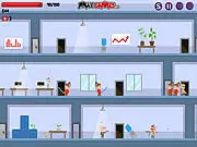 Agent Smith free platform action game on PlayArcadeHub, hero shooting and rescuing civilians in a burning building