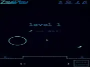 Blue the game screenshot showing a small character dodging multiple blue bouncing balls in a minimalist platforming arena.