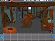 Play Basement Workshop Escape game online. A dusty carpenter's workshop with tools, workbenches, and objects used to solve puzzles.