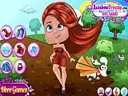 Play Walking Mimi free online dress up game. A cute girl Mimi, a puppy, and a kitten ready for a walk in the park with fashionable summer clothes.