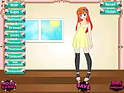 Sweet Hipster Dressup free online game featuring a girl with ombre hair and vintage style