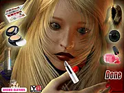 Screenshot from Opera Evening Makeup game showing a beautiful young woman getting glamorous makeup applied for a night at the opera