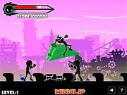 Screenshot of Stickman Fighting game showing two stick figures engaged in a fierce martial arts duel.