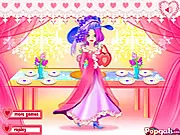 Screenshot of Princess Dinner Dress Up game showing Princess Alice in an elegant ball gown and a selection of jewelry and accessories