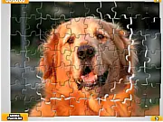 Pet Puzzles Dogs free online game featuring a Labrador and a Pug, demonstrating the jigsaw puzzle pieces.
