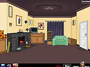 Hearth Room Escape free online game screenshot showing a cozy, decorated room with a fireplace and hidden objects