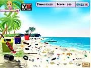 Beach Camp Cleanup online game screen showing organized area