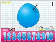 Educational game where mini kids learn to count apples, teaching numbers and simple addition free online.